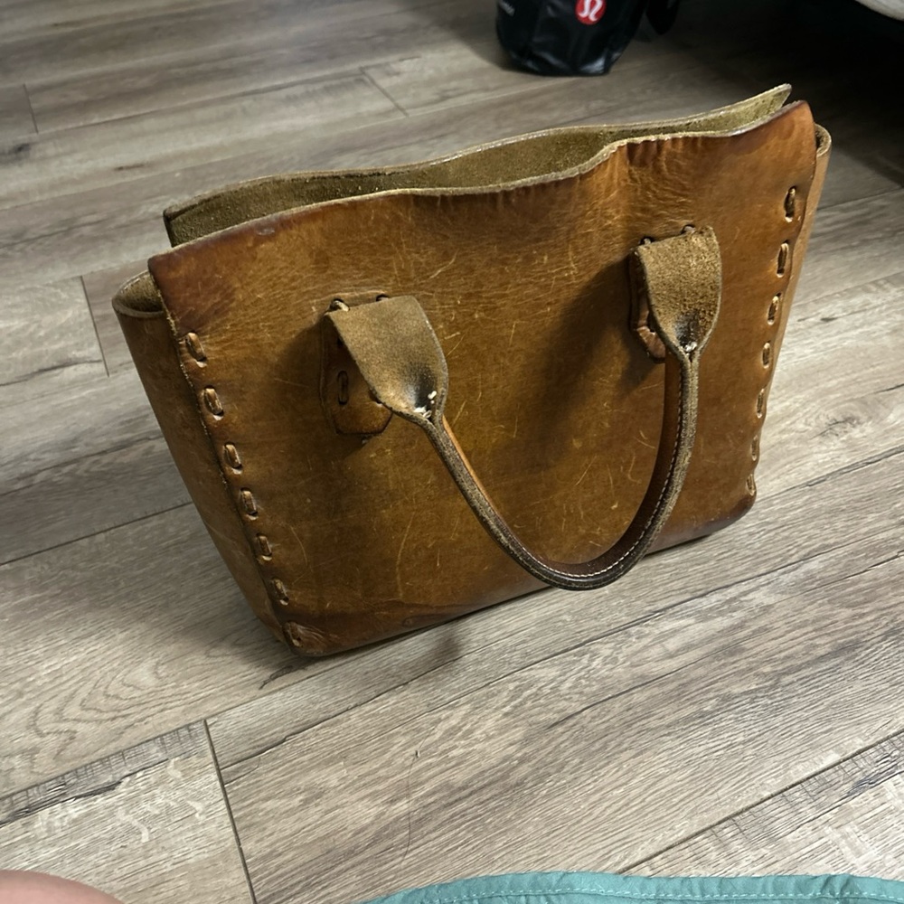 Classic Handmade Brown Leather Tote Bag